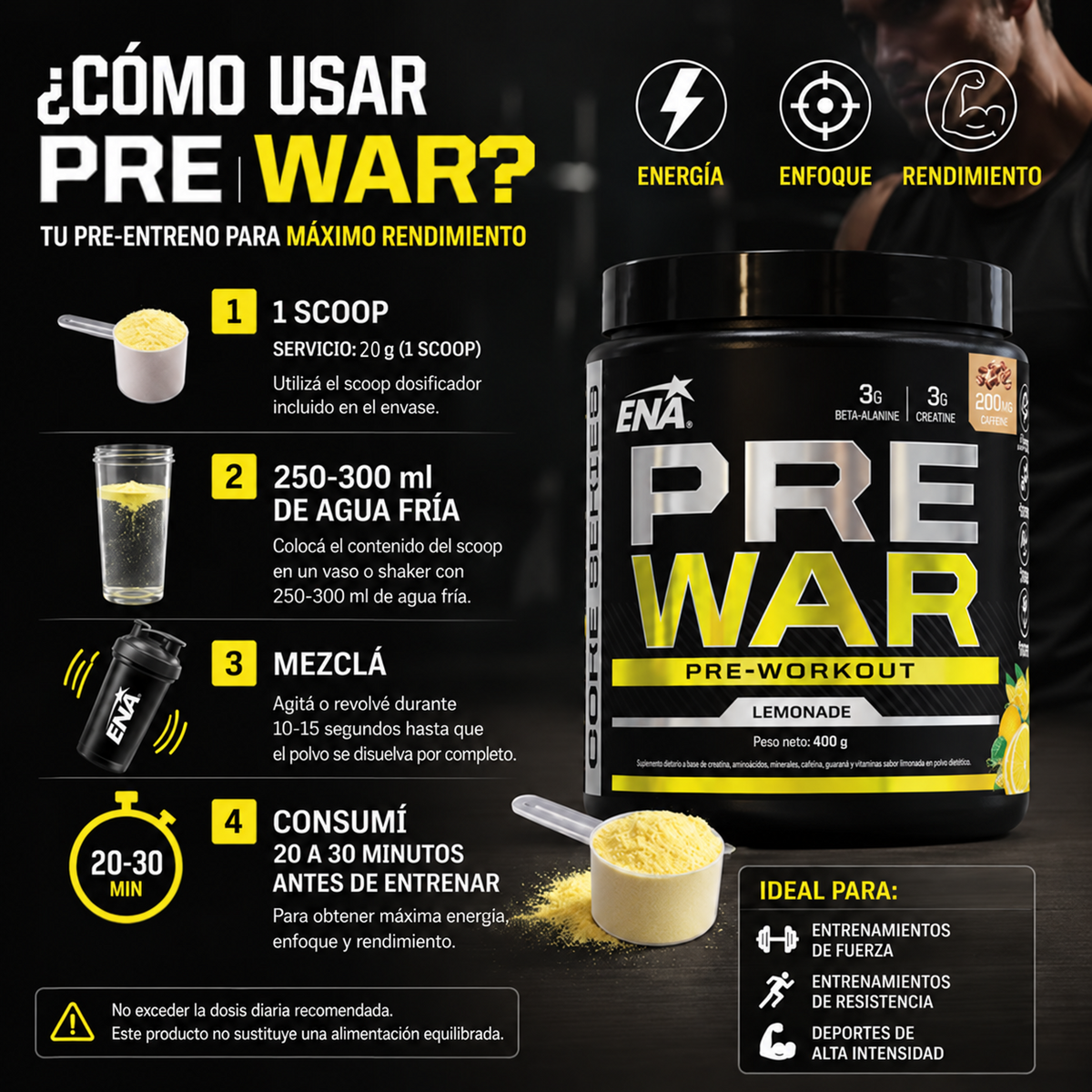 ENA Pre War 400 g Lemonade - como usar