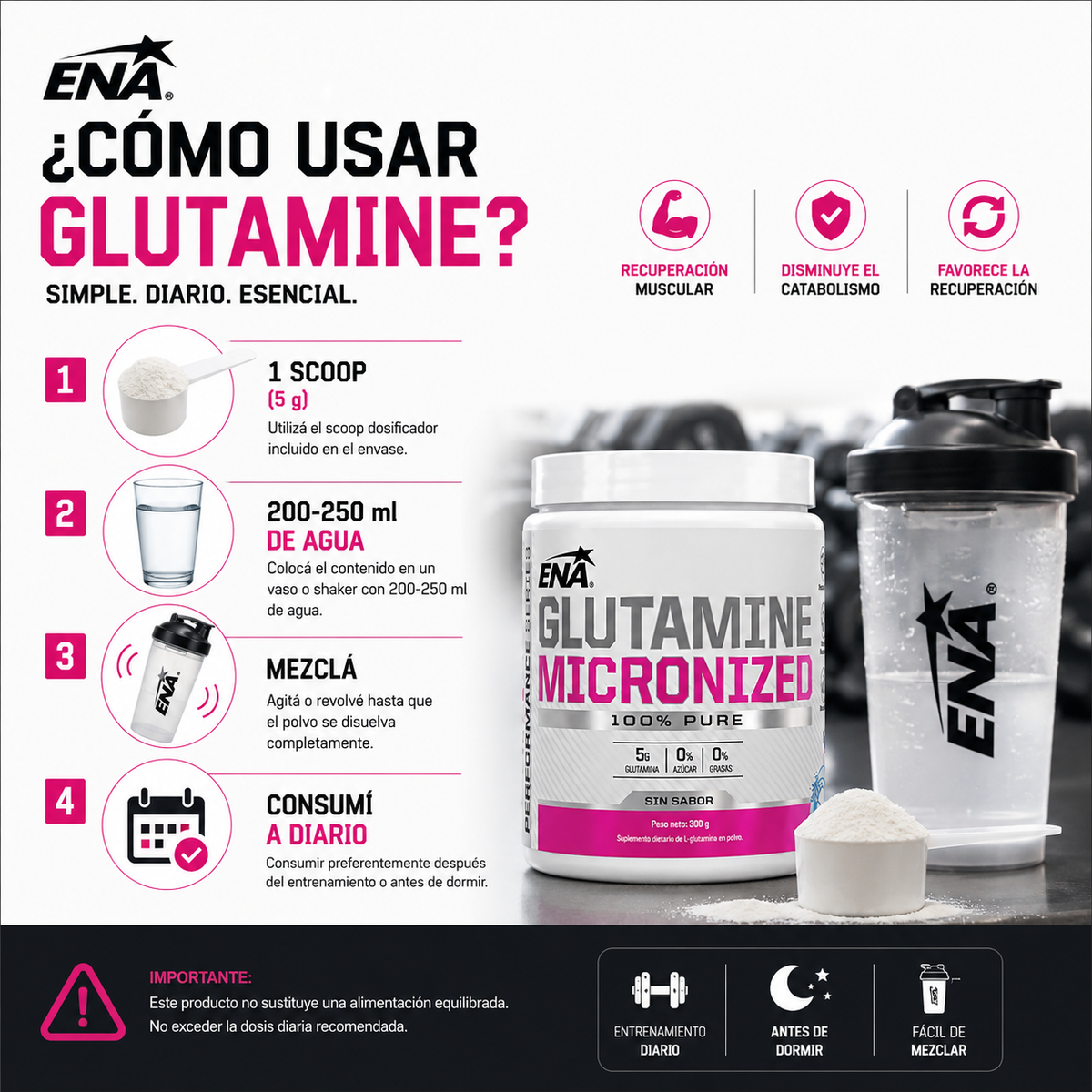 ENA Glutamina Micronizada 300 g
