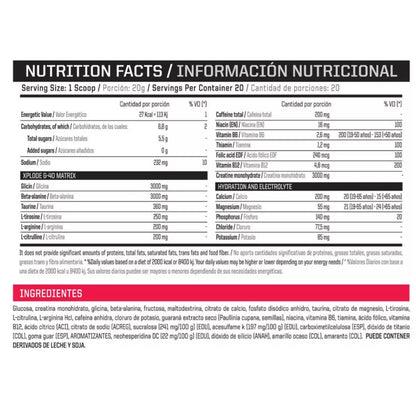 ENA Pre War 400 g Fruit Punch - nutricional